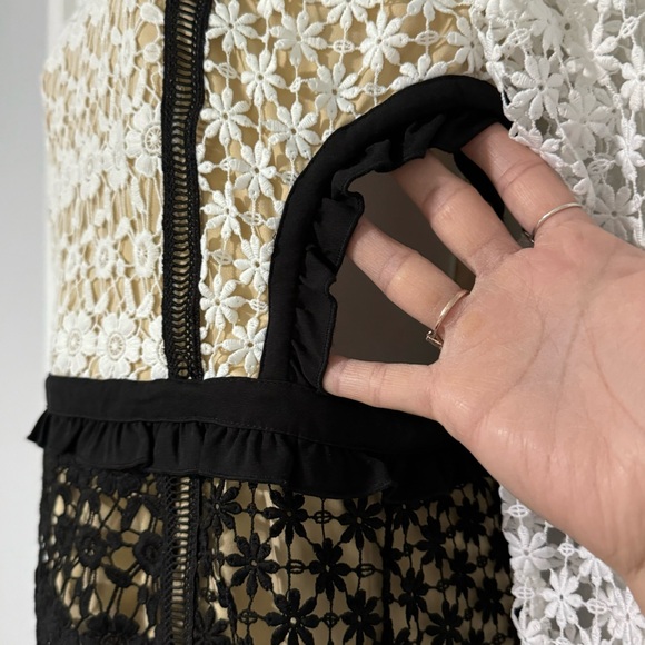 VENUS Womenβs Cut out Tweed dress 8 floral embroidered elegant midi long sleeve - Picture 11 of 16